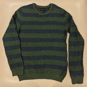 Herringbone Stripe Crew Neck Sweater